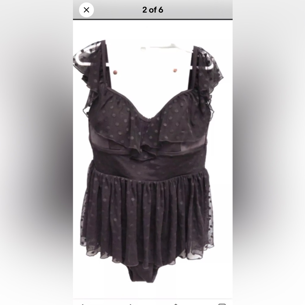 Torrid Black Polka Dot One Piece Swimsuit